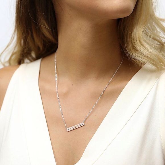 ⚜️[𝟯/$𝟭𝟴]⚜️NEW Moon Phases Charm Stainless Steel Necklace - Picture 3 of 10